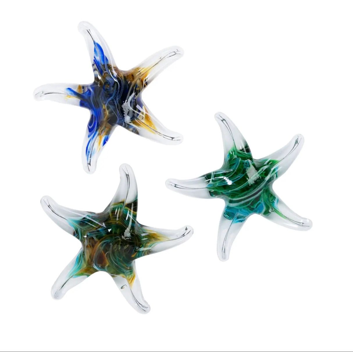 Beachcombers Coastal Life Colored Glass Starfish Art – 5.25"