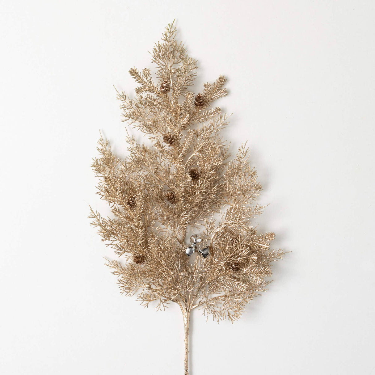 Cedar and Bell Spray – Champagne, Platinum & Gold with Silver Bells