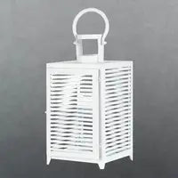 Large White Horizon Lantern – Contemporary Candle Holder