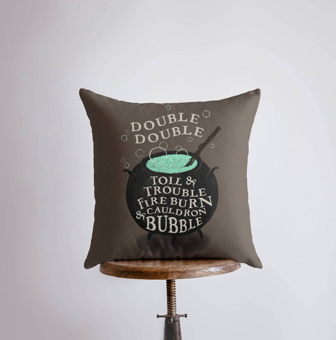 Bubbling Black Cauldron Throw Pillow Cover – 12" x 12"
