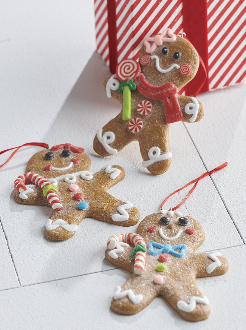 Gingerbread Cookie Cuties – Choose Candy Cane Girl, Lollipop, or Candy Cane Boy Ornaments