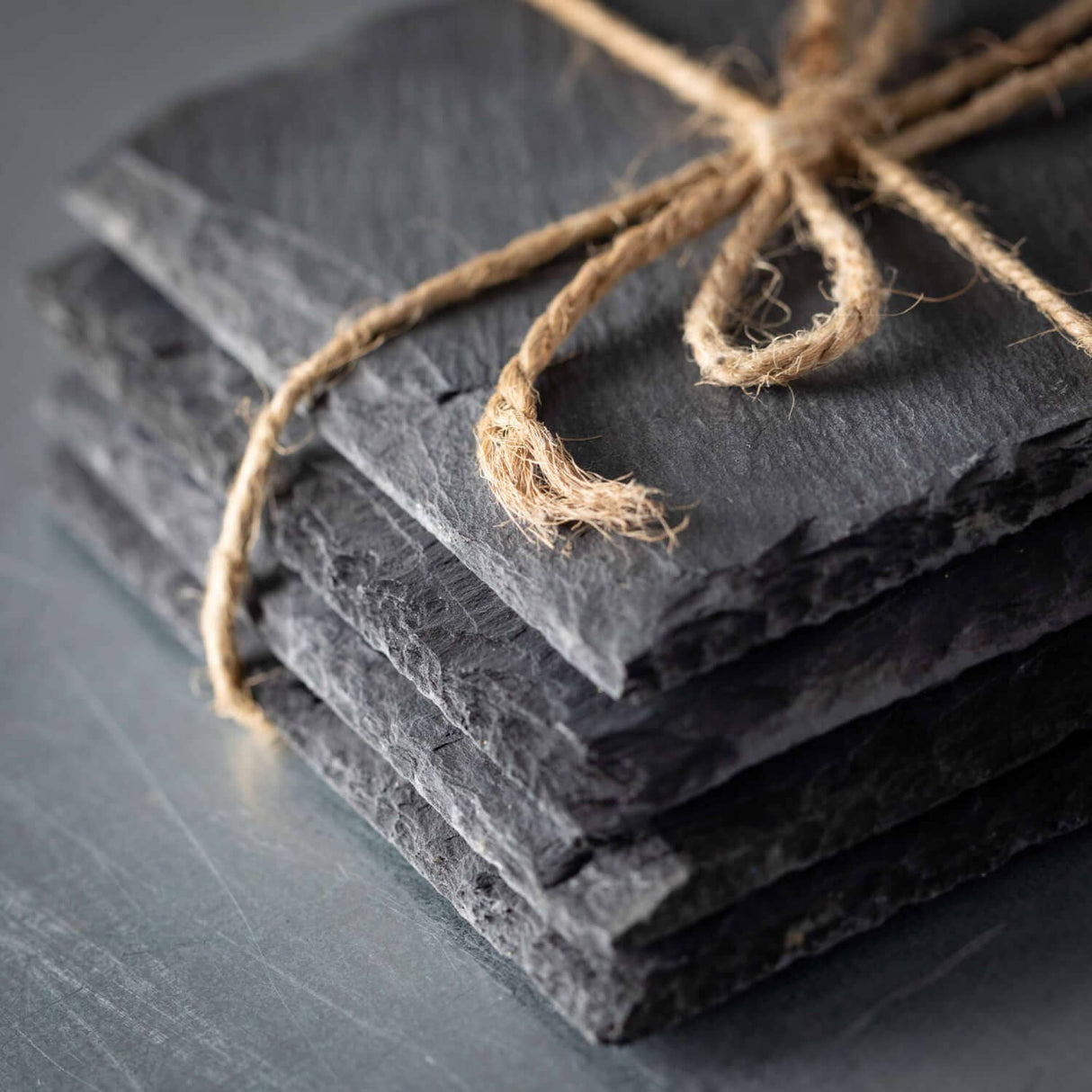Slate Live-Edge Candle Coaster Set