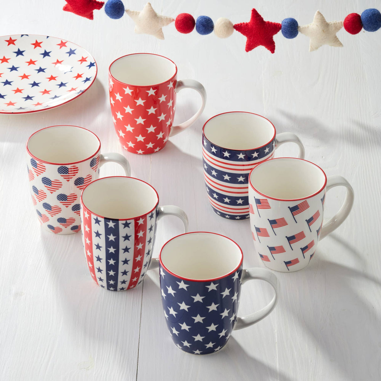 Stars & Stripes 14oz Patriotic Porcelain Mug – Choose Your Design