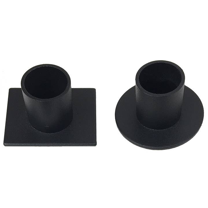 Black Iron Taper Candle Holder – Round or Rectangle