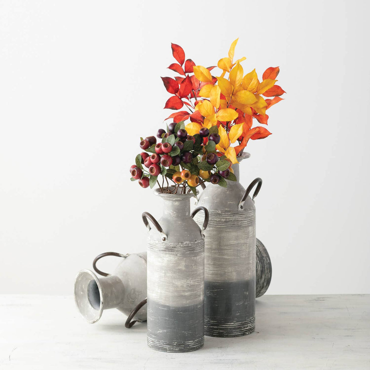 Colors of Fall Leaves Spray Set of 3 – Faux Autumn Foliage for Seasonal Arrangements