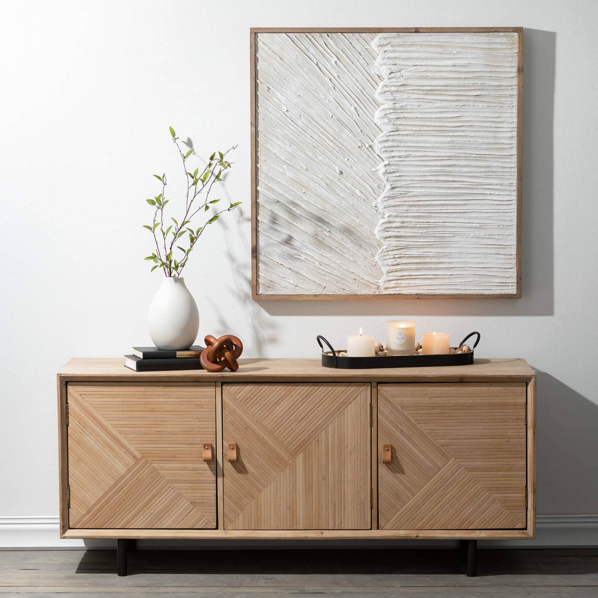 Oblong Wood & Seagrass Tray