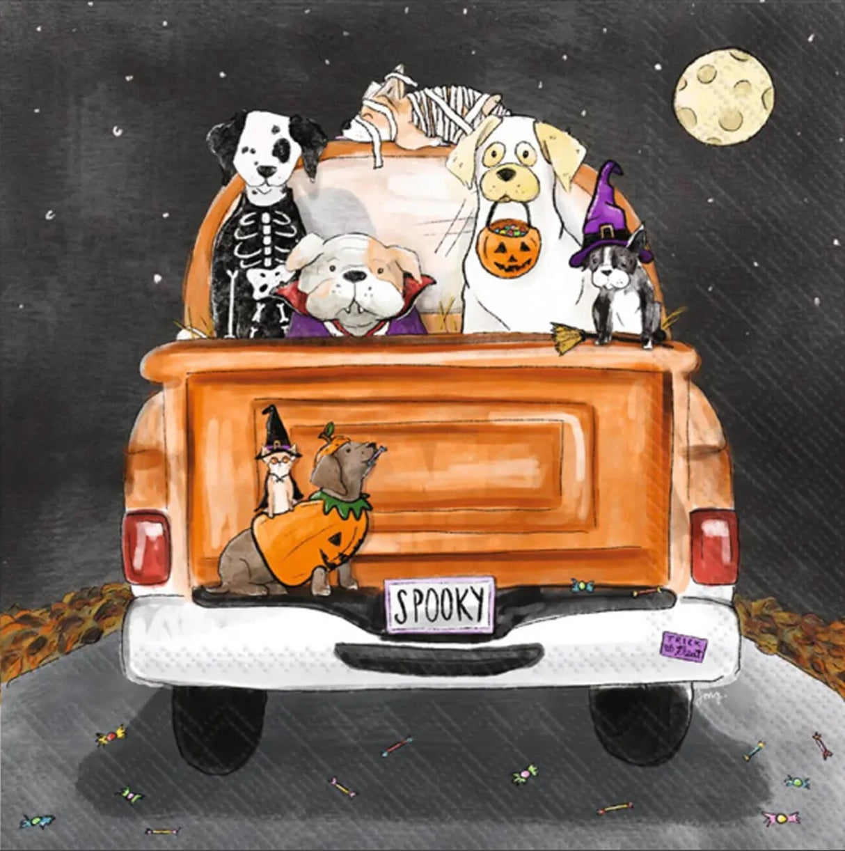 Spooky Pups Halloween Cocktail Napkins – Pack of 20