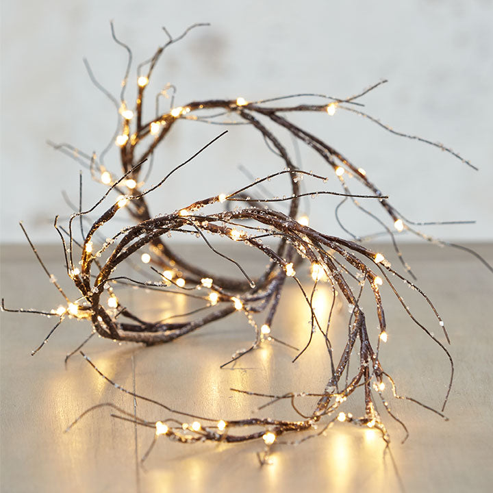 Iced Twig Garland with 48 Lights – 6'