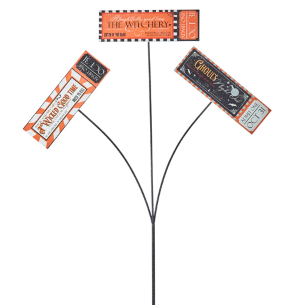 “Admit One to Autumn” Oversized Ticket Spray – 40" Tall Whimsical Fall Pick Porch & Garland Styling