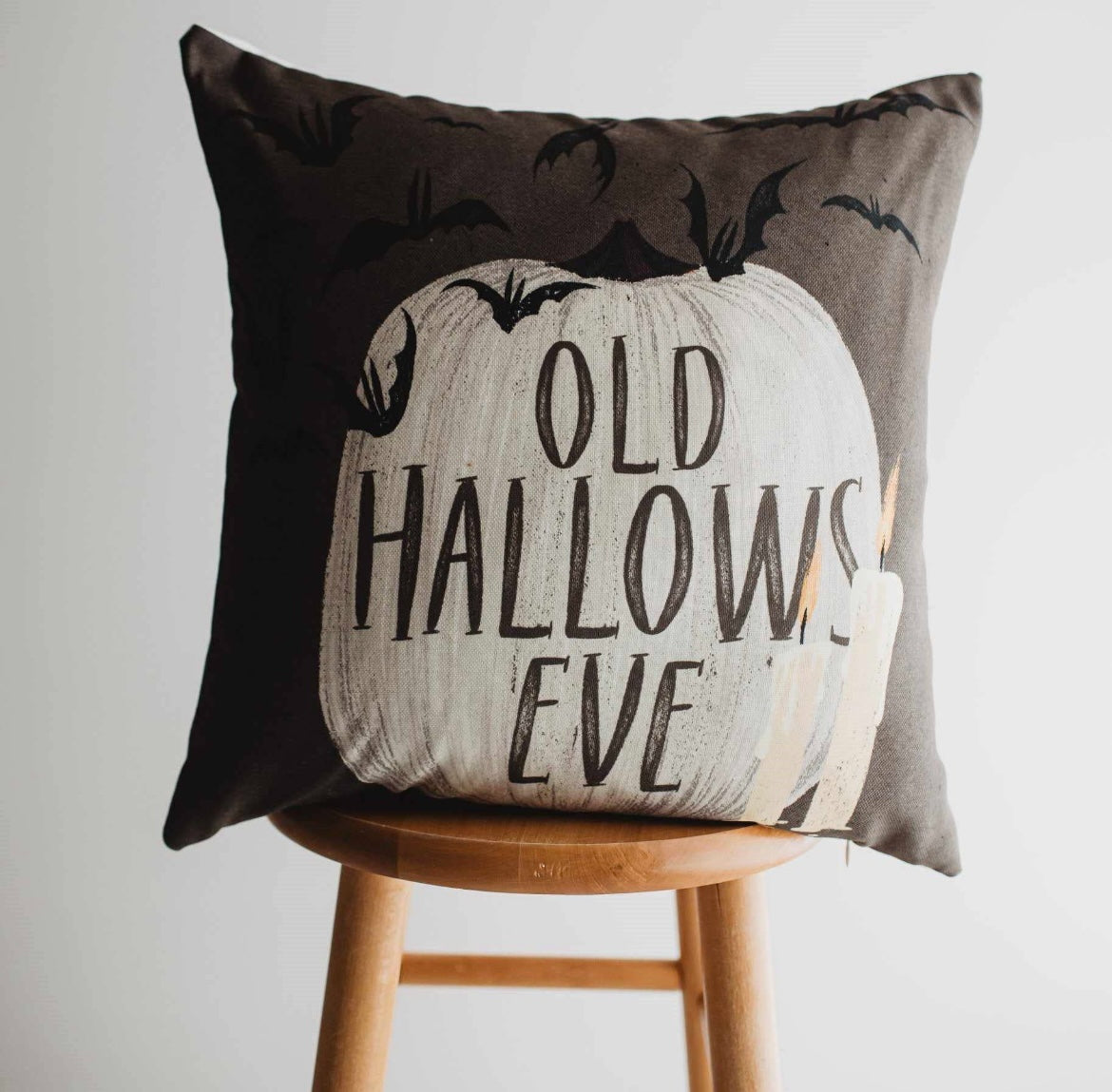 Old Hallows Eve Fall/Halloween Throw Pillow Cover – 12" x 12"