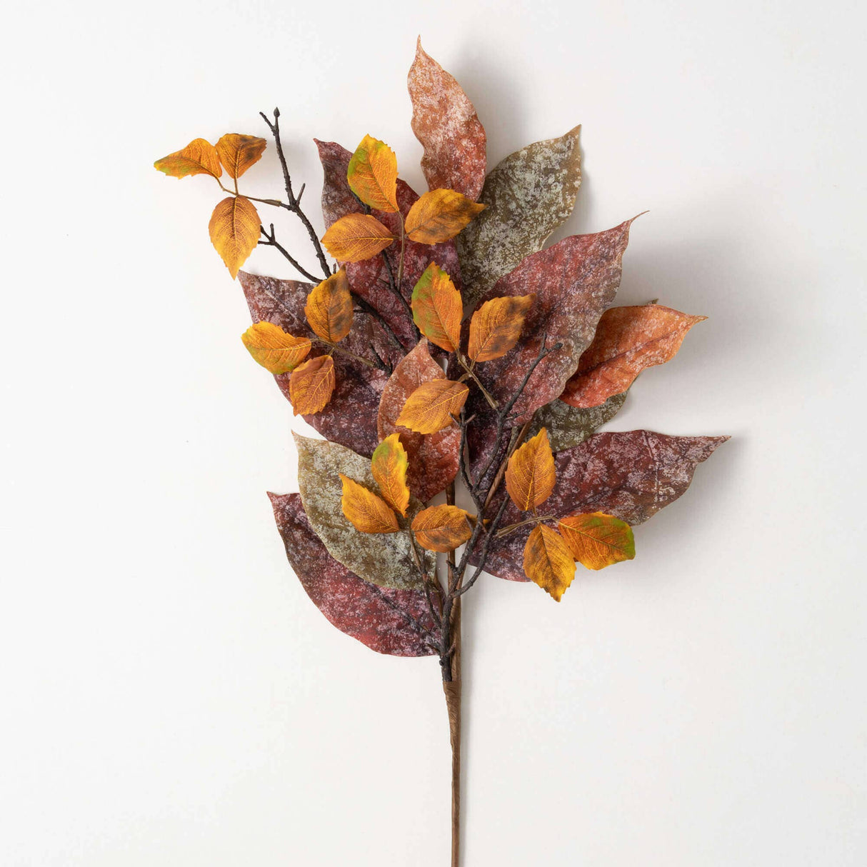 Warm Fall Mixed Leaf Spray – Autumn Foliage Accent
