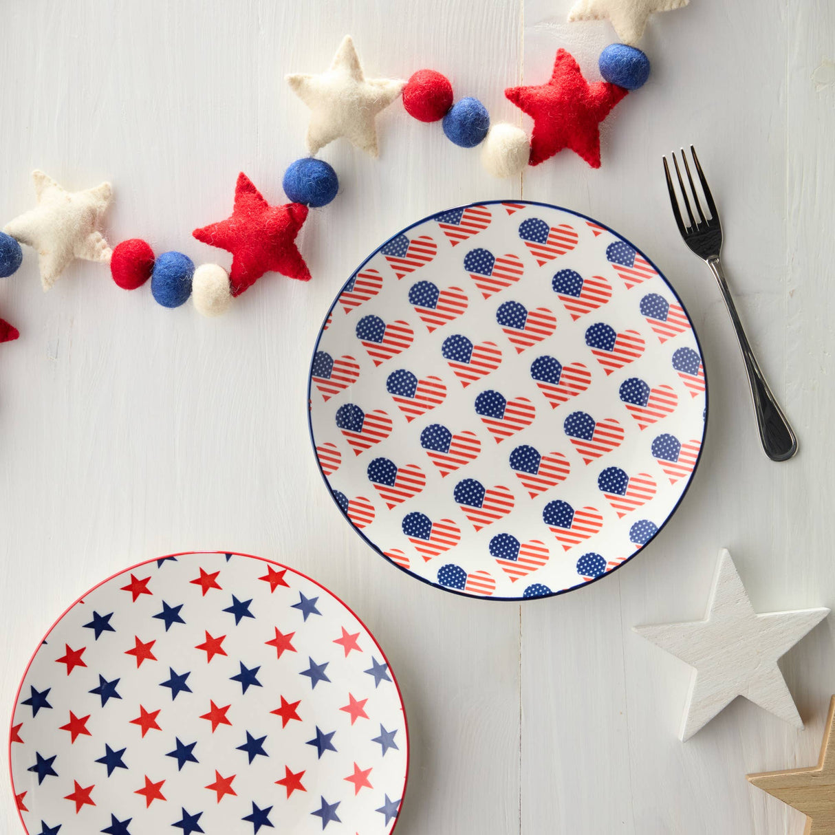Stars & Stripes 8.75" Patriotic Porcelain Salad Plate – Choose Your Design
