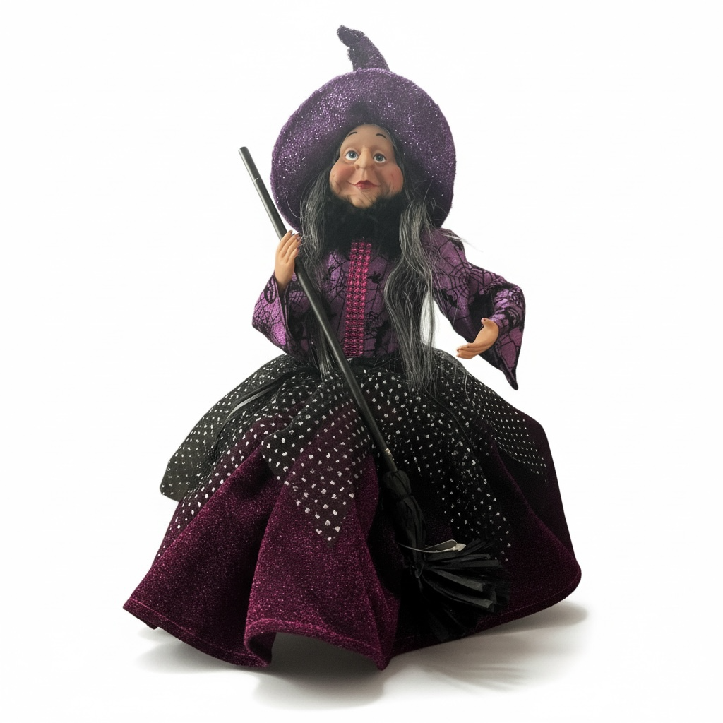 Purple Party Dress Witch – 22" Sitting Halloween Figurine