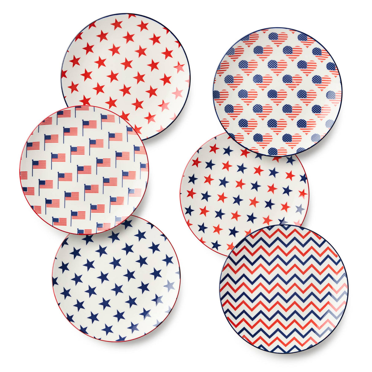 Stars & Stripes 8.75" Patriotic Porcelain Salad Plate – Choose Your Design
