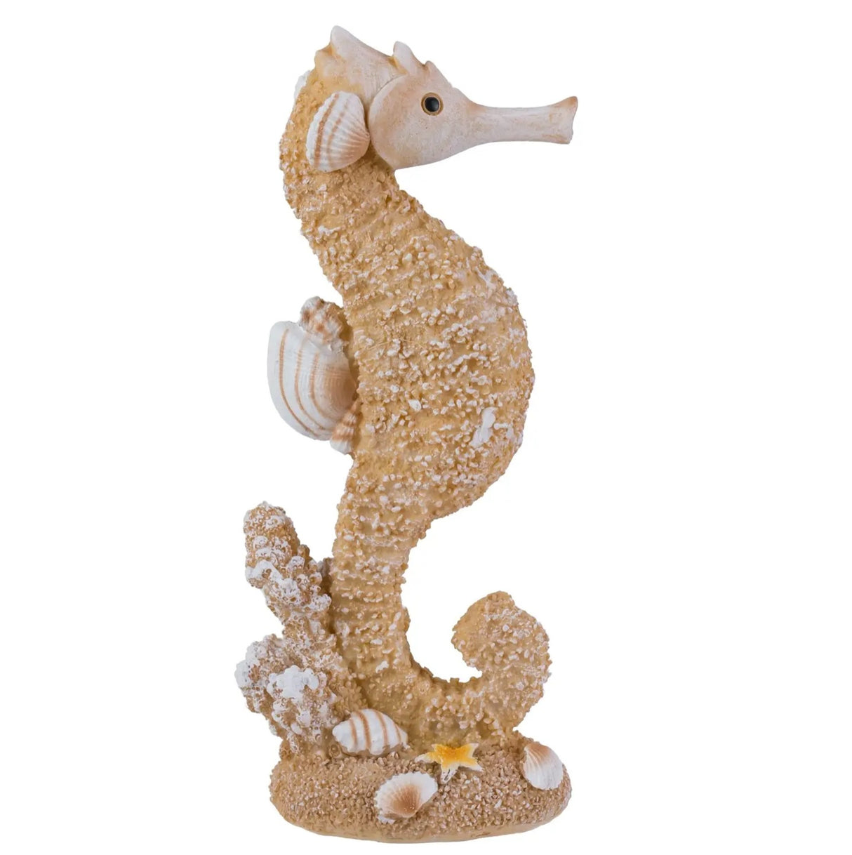Seahorse Coastal Figurine – 8" Resin Beach House Décor