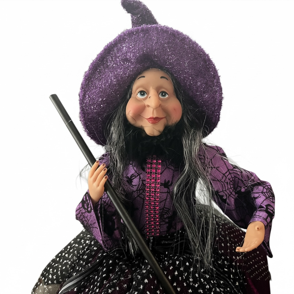 Purple Party Dress Witch – 22" Sitting Halloween Figurine