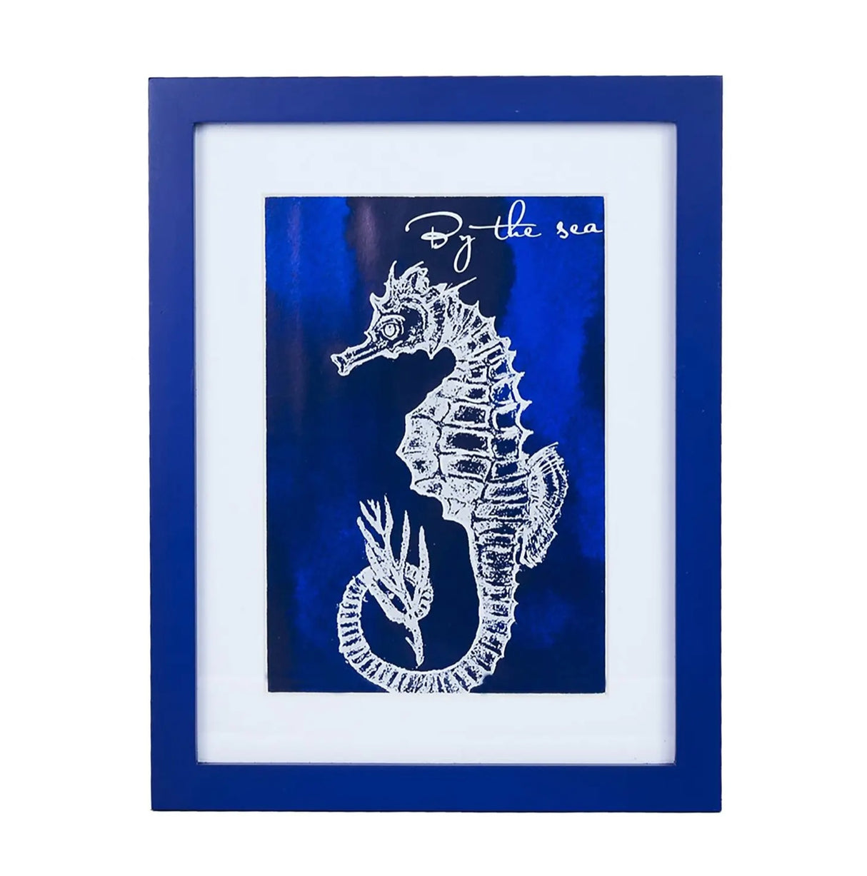 Blue Framed Beachcombers Coastal Life – Seahorse & Starfish Framed Wall Art – Set of 2