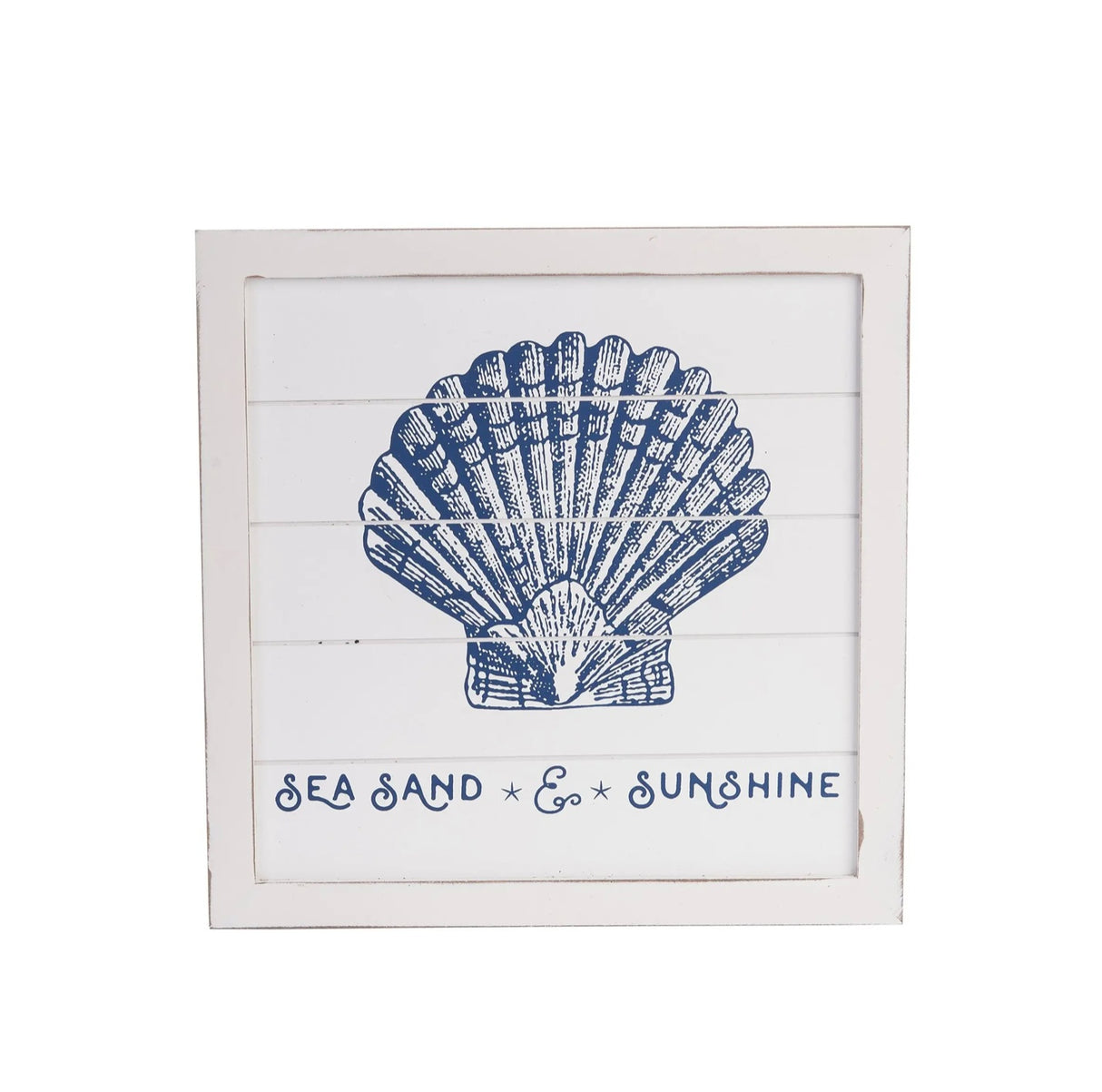 Beachcombers Coastal Life – Sea Sand & Sunshine” Shiplap Wall Art – 11.8" Tall