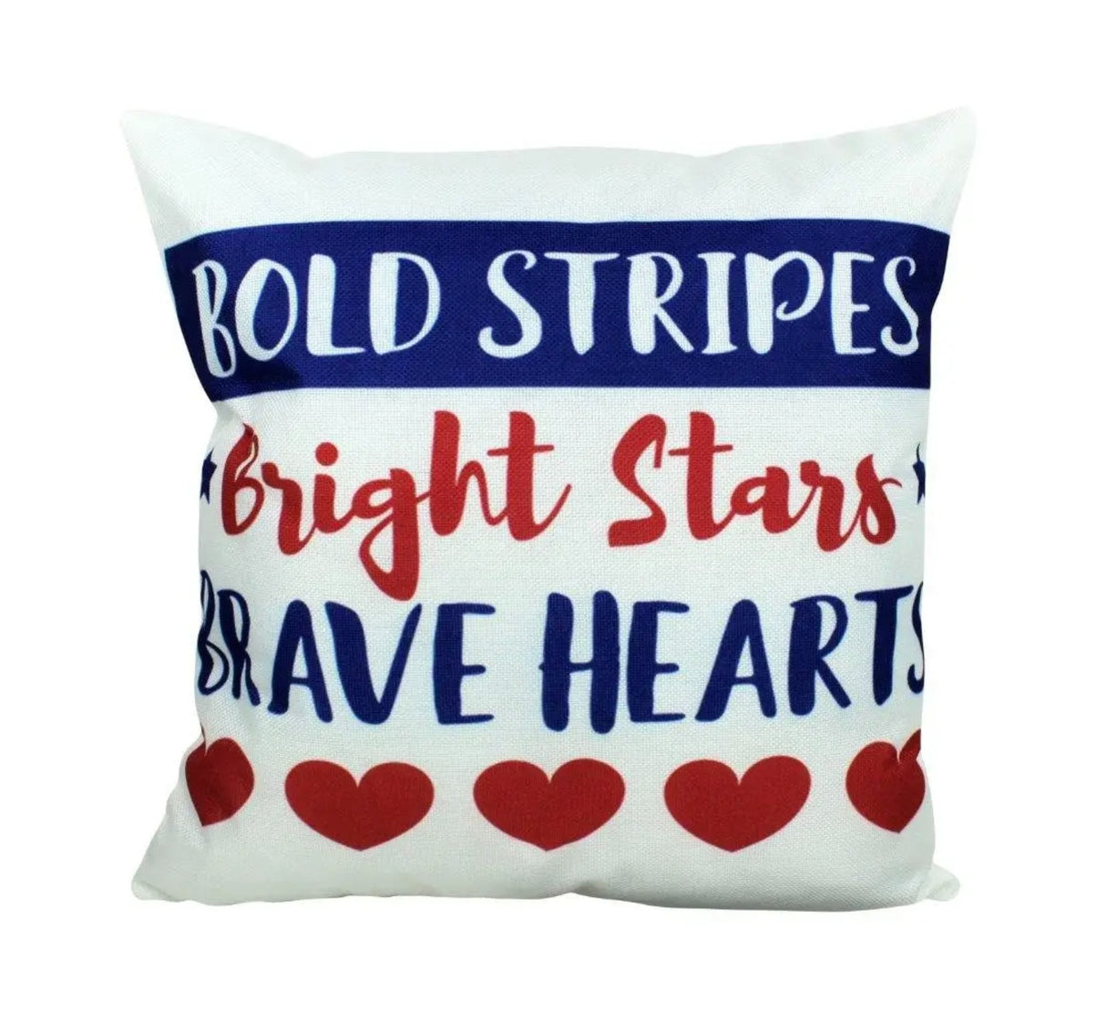 Bold Stripes Bright Stars Pillow Cover – 12x12"