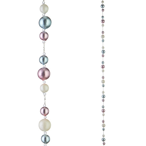 Sugarplum Whimsy Pastel Beaded Garland – 6' Beads in Soft Pastel Tones