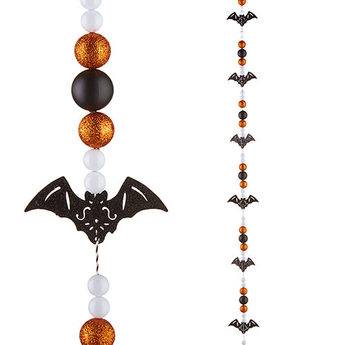 Bat & Glittered Ball Garland – 6' Halloween Accent