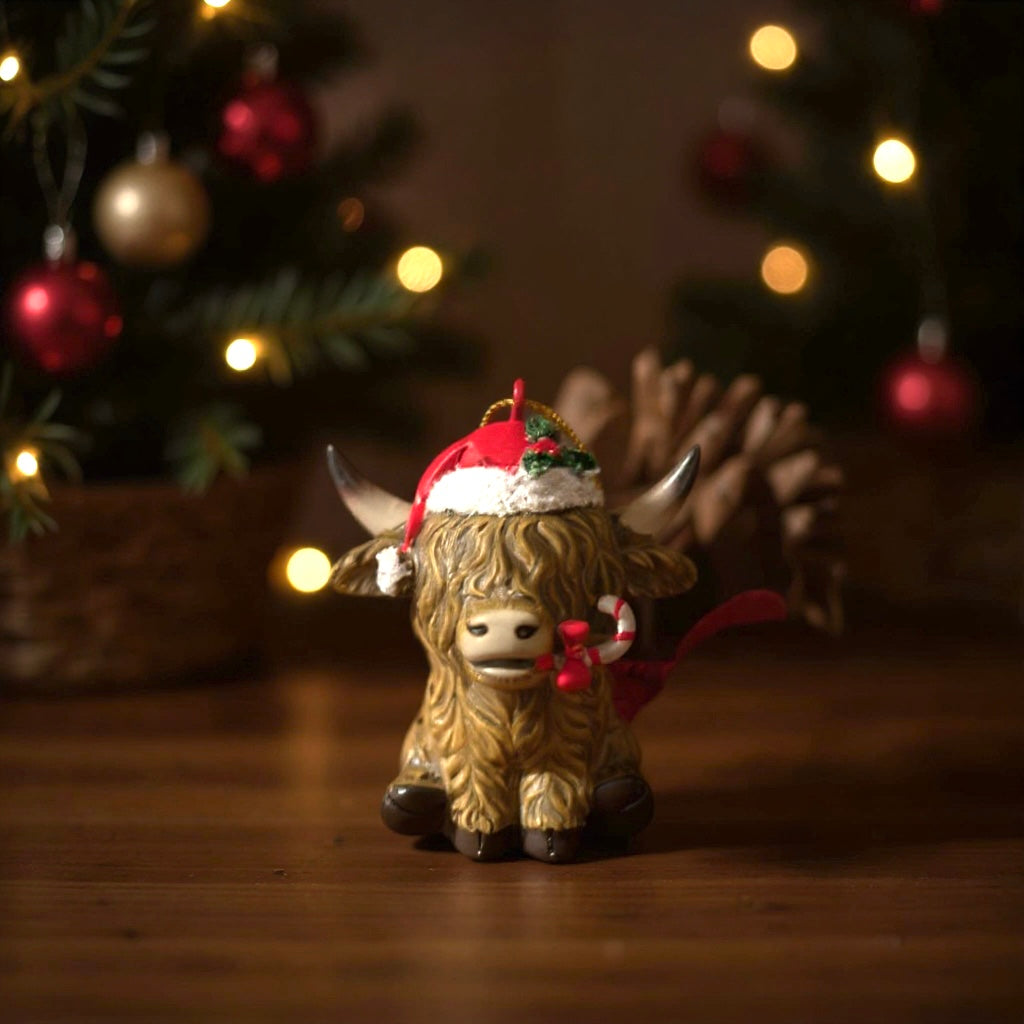 Highland Holiday Charm – Top Hat or Santa Hat Ornament