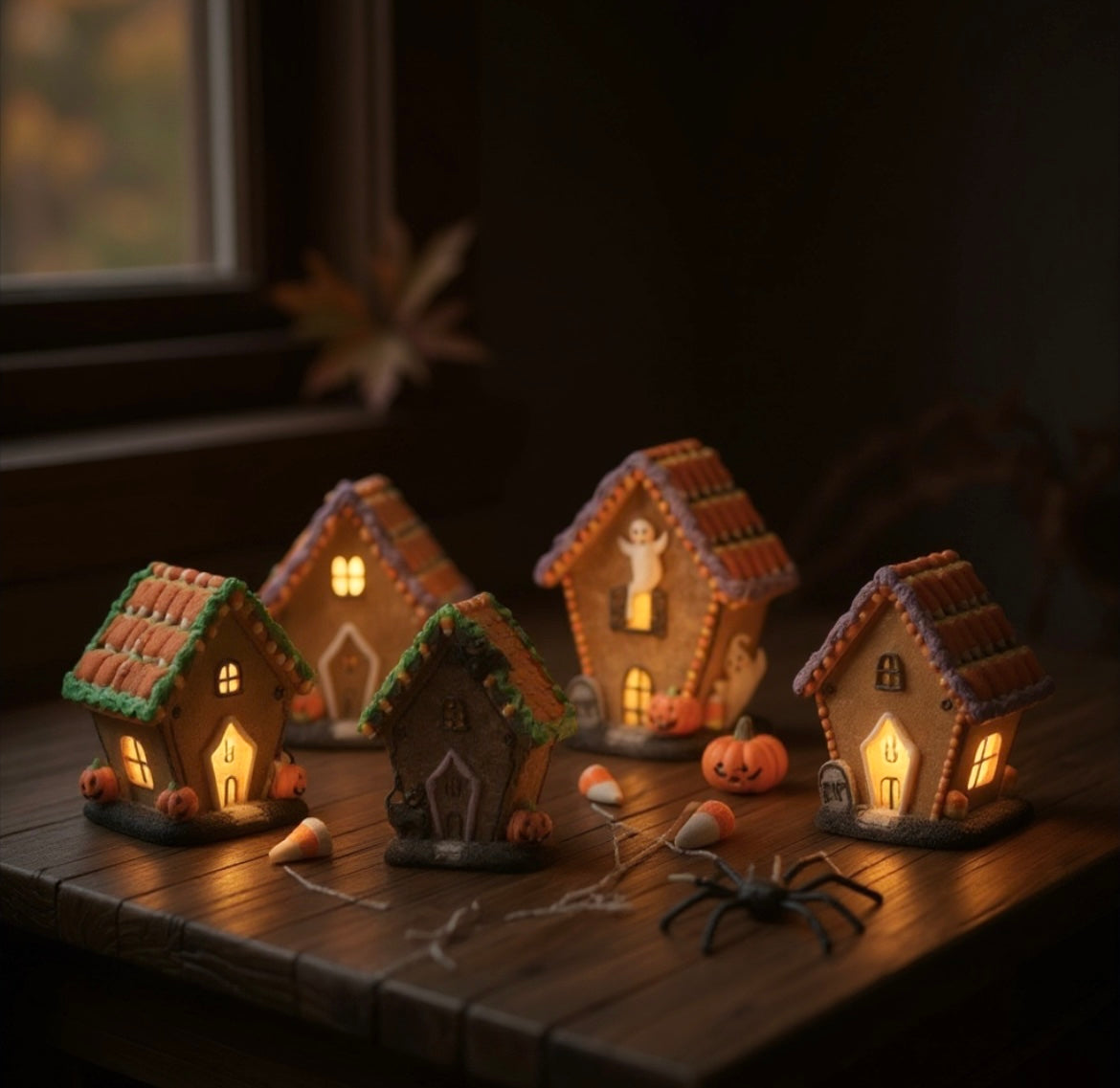 Halloween Gingerbread Cottage – Ghost or Black Cat