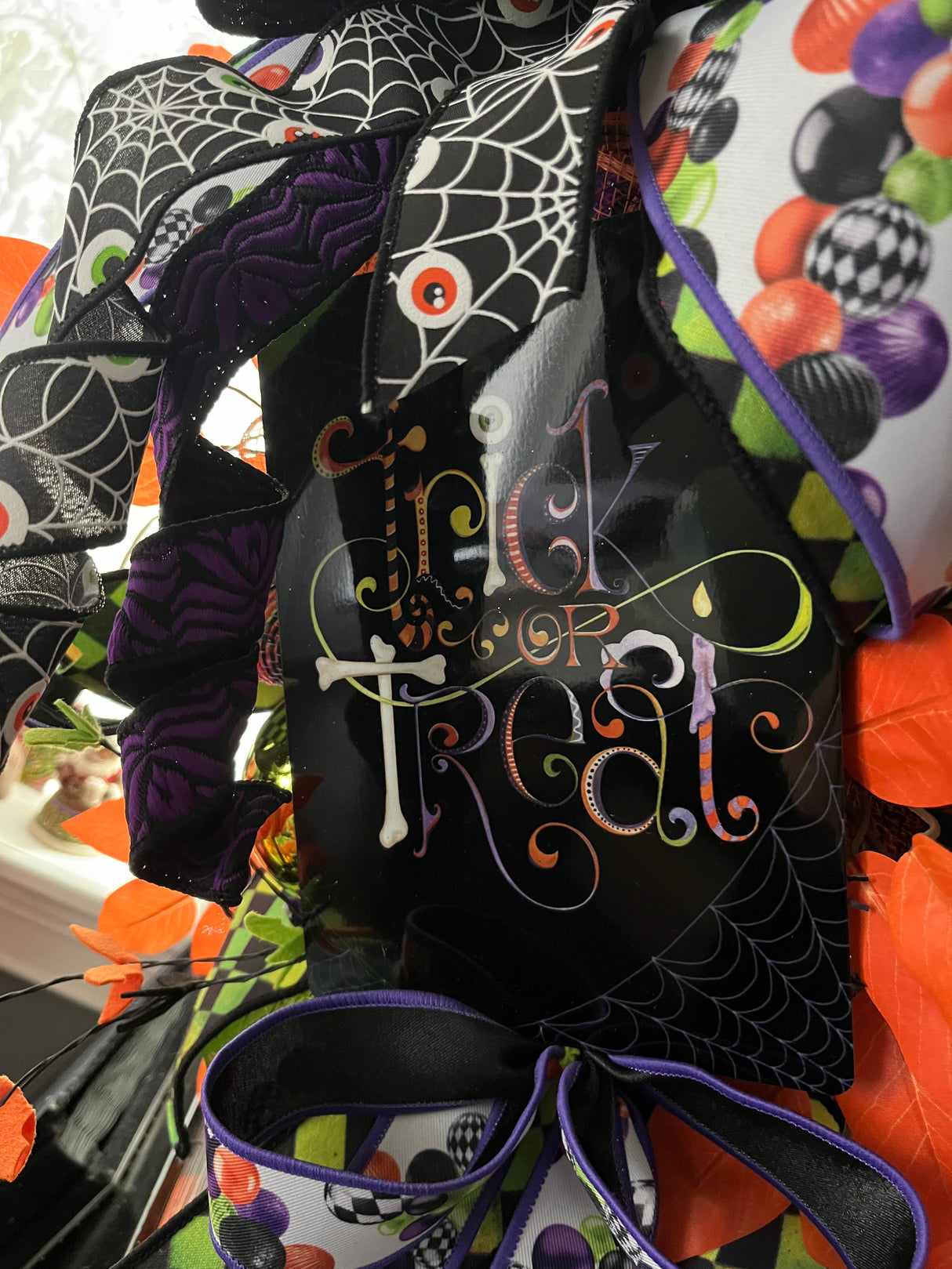 Halloween Door Swag – “Trick or Treat” Ghost Edition