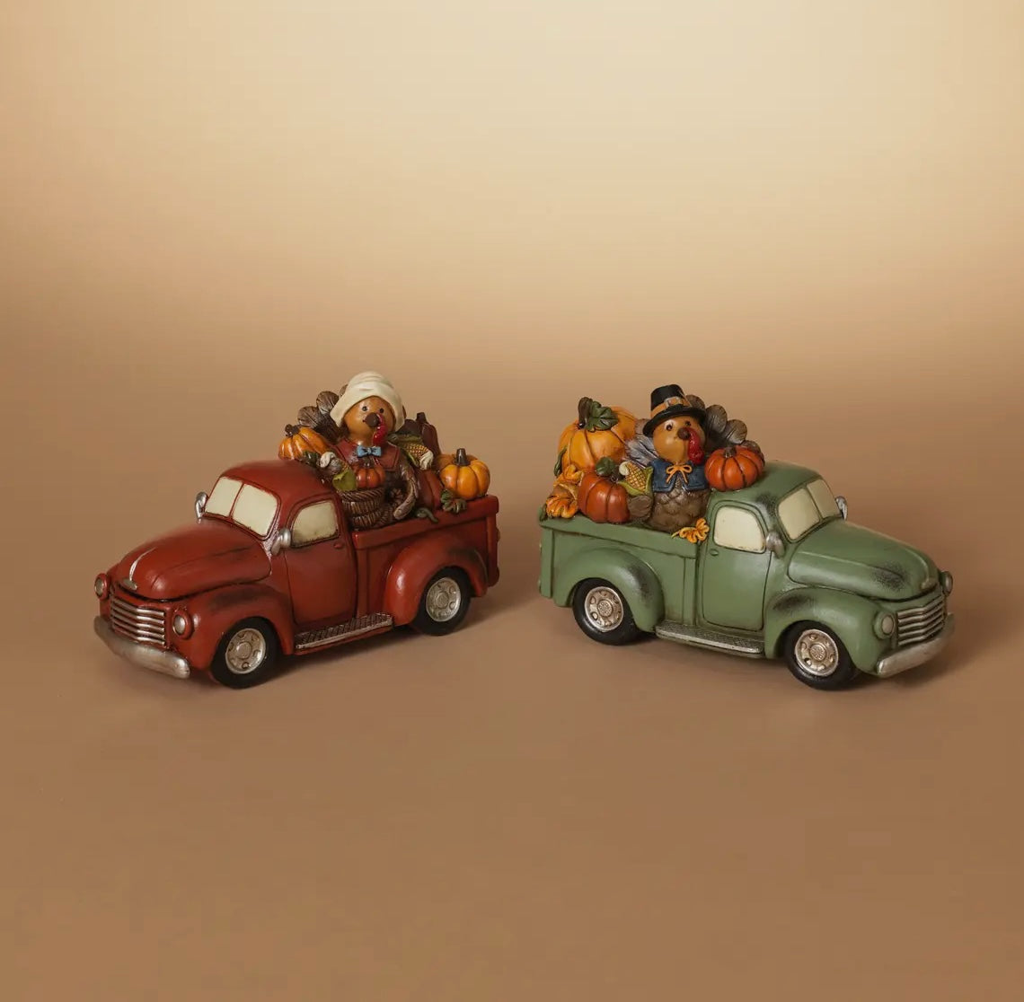 Harvest Resin Truck Figurines – Choice of Rust or Sage | Fall Shelf & Tray Decor