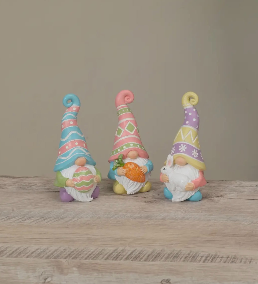 Easter Gnome Figurine – Egg, Carrot, or Lamb Spring Shelf Decor