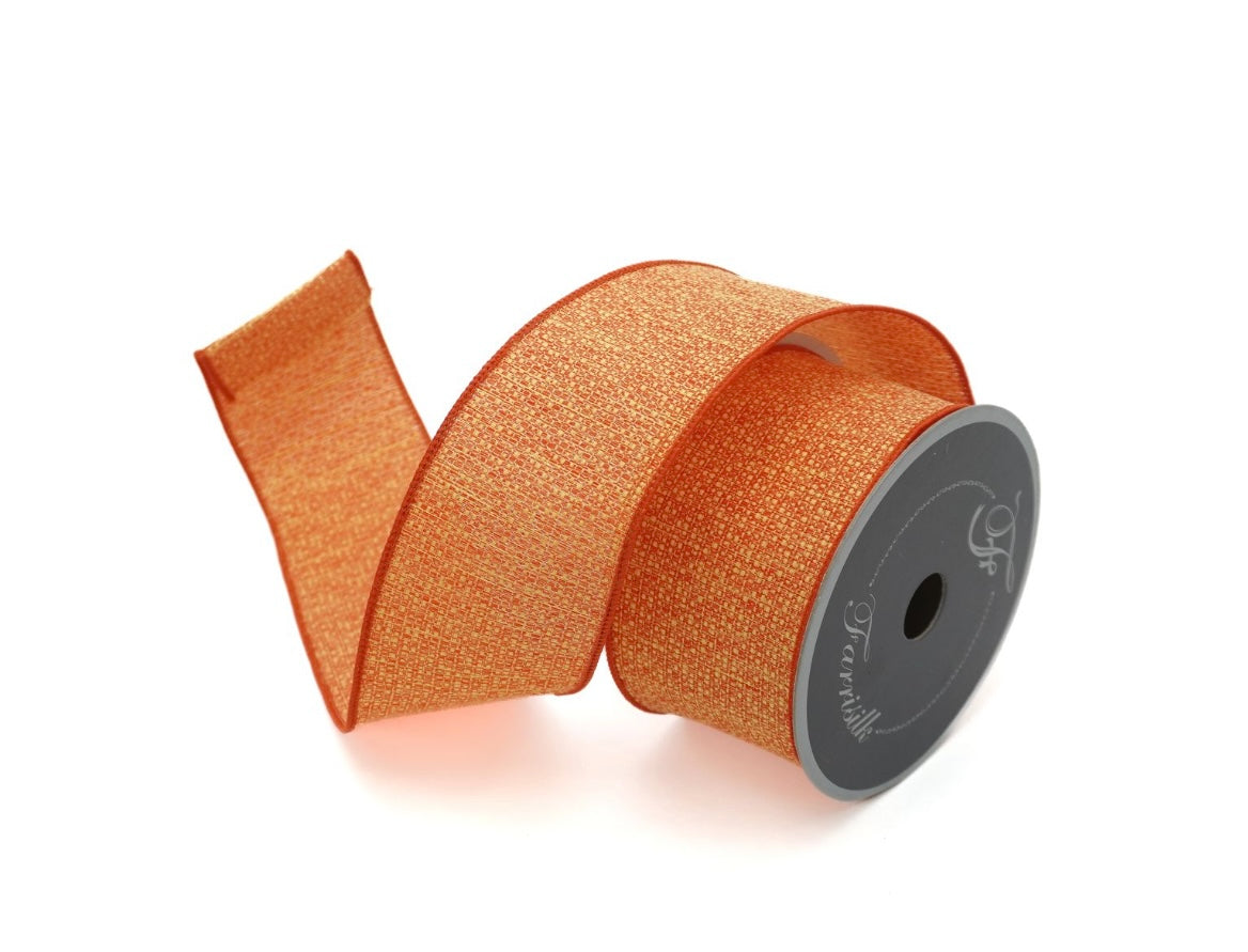 Candy Corn Tweed Ribbon – 2.5" Wired Fall Designer Ribbon by Farrisilk