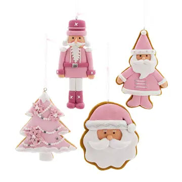 Pastel Claydough Ornaments – 4.5" Pink & White Cookie