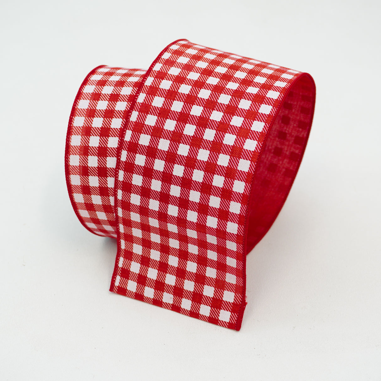 Red Picnic Checks Ribbon – 2.5" Wired Designer Trim by Farrisilk