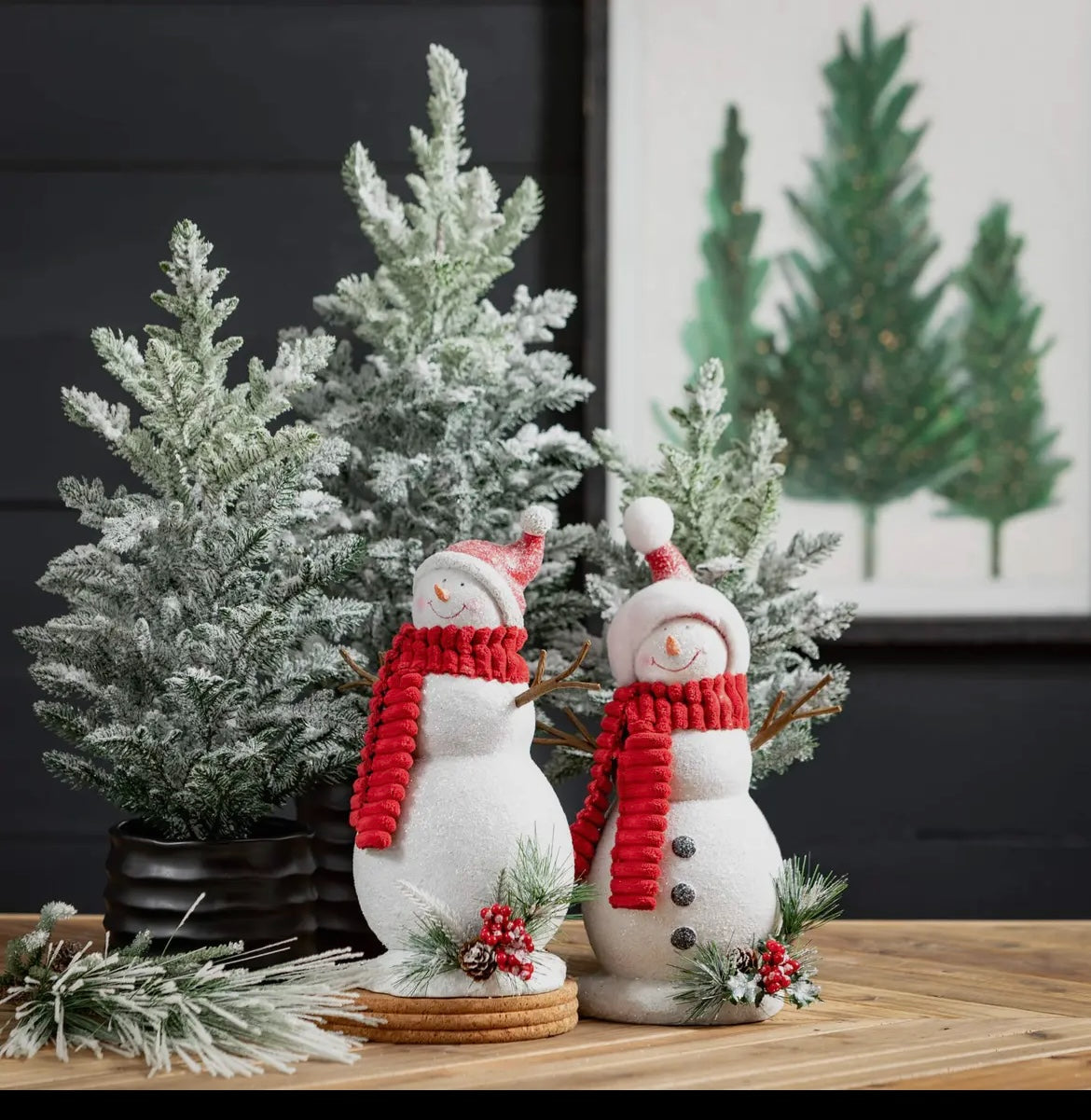 Classic Snowmen Figurine Set of 2