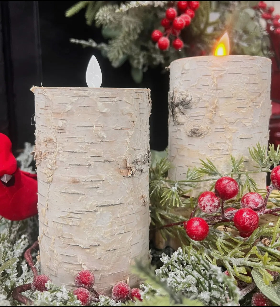 Realistic Birch Moving Flame LED Candle