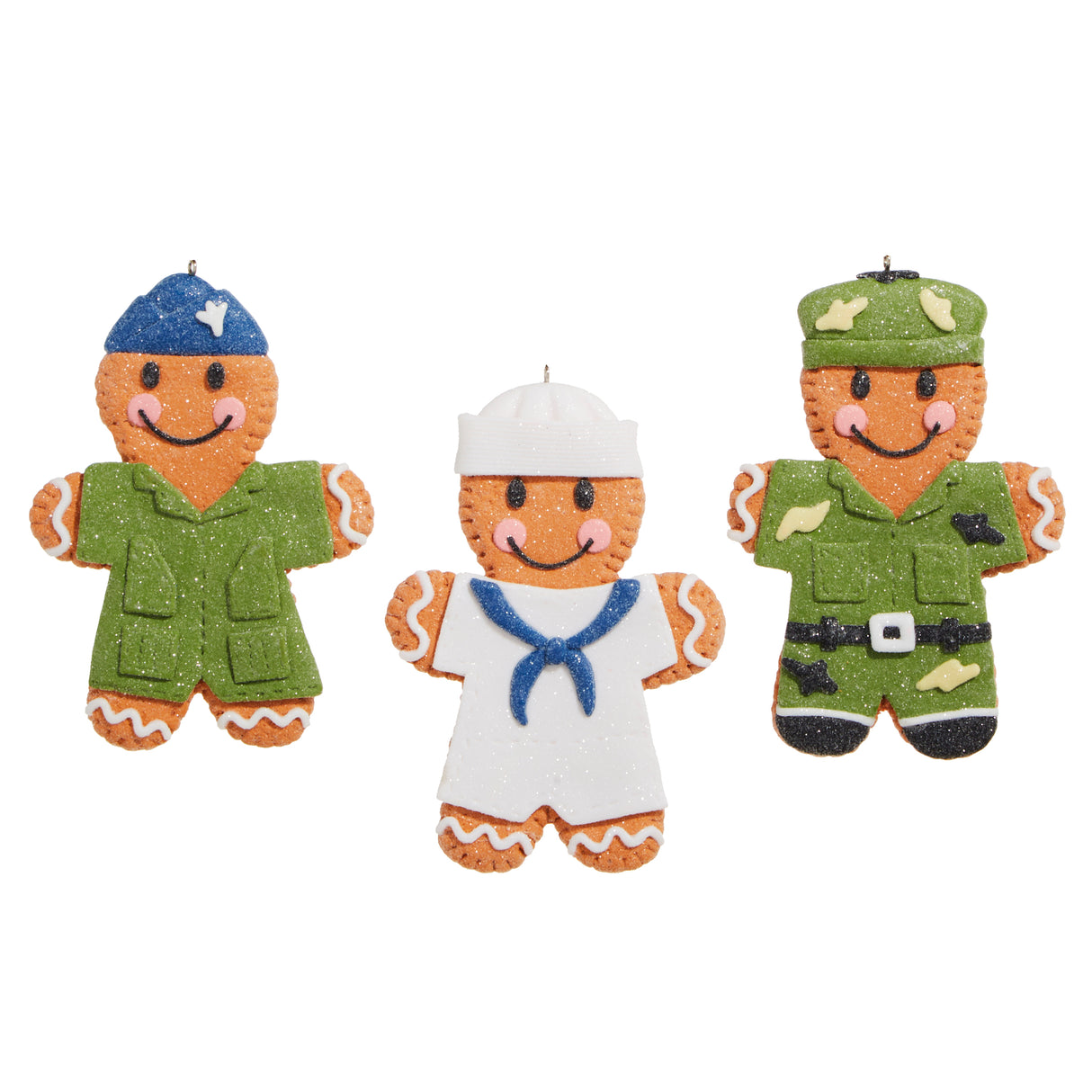 Military Gingerbread Cookie Ornament – Airman, Sailor, Army/Marine – 5.25" Patriotic Christmas Decor
