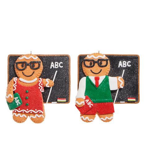 Teacher Gingerbread Cookie Ornaments
