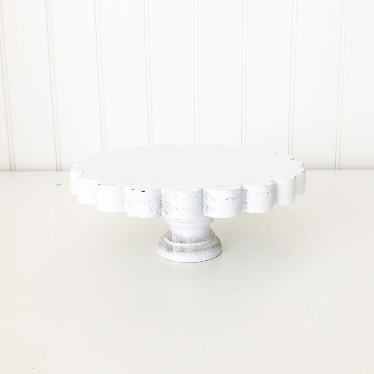 Large Scalloped Riser — 8" Diameter | White or Antique Brown