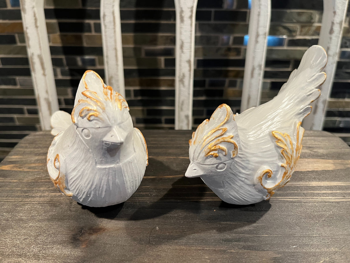 Gold Tipped Ivory Cardinal Figurines – Set of 2 Gilded Companions