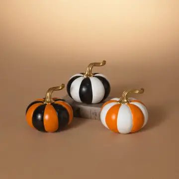 Striped Resin Pumpkin