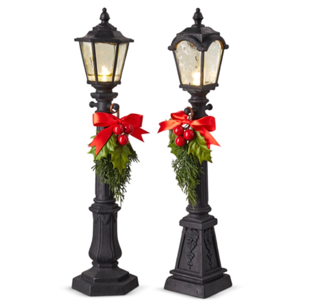 Lighted Victorian Lamp Post – 19.25" Holiday Accent