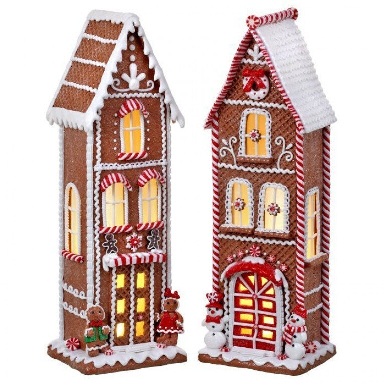 Gingerbread Candy Town House – 17″ Claydough LED Holiday Accent