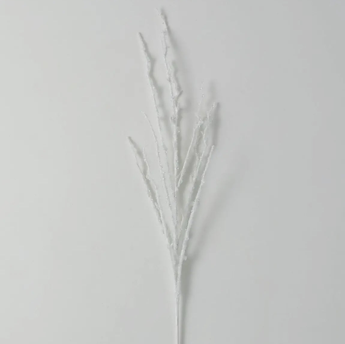 White Frosted Branch Spray – 36″ Snow-Dusted Winter Stem