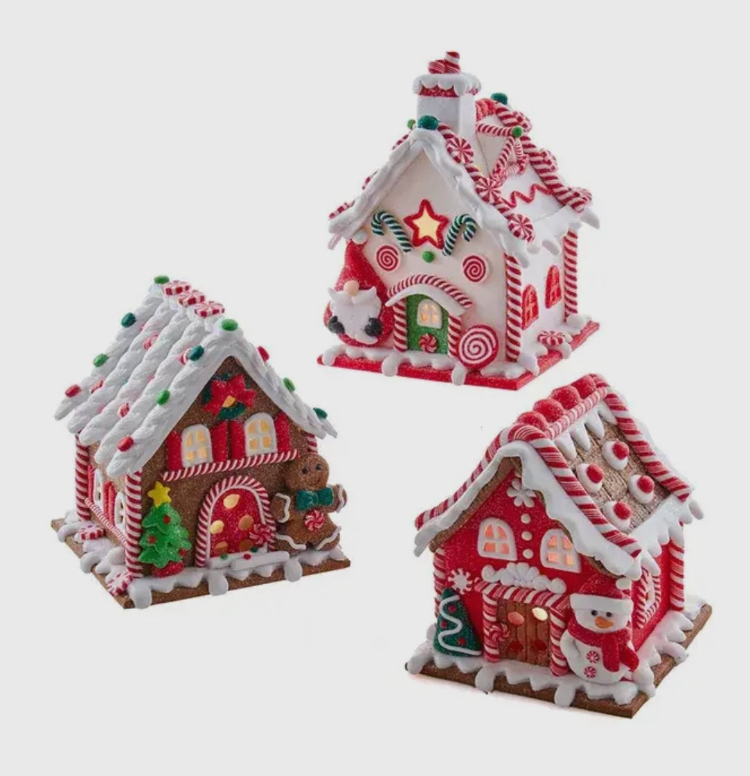6″ Battery-Operated Gingerbread House – Snowman, Gnome, or Gingerbread Man