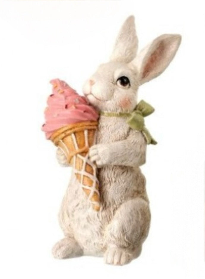 Sweet Treats Bunny Figurine – 6″ Resin Easter Bunny