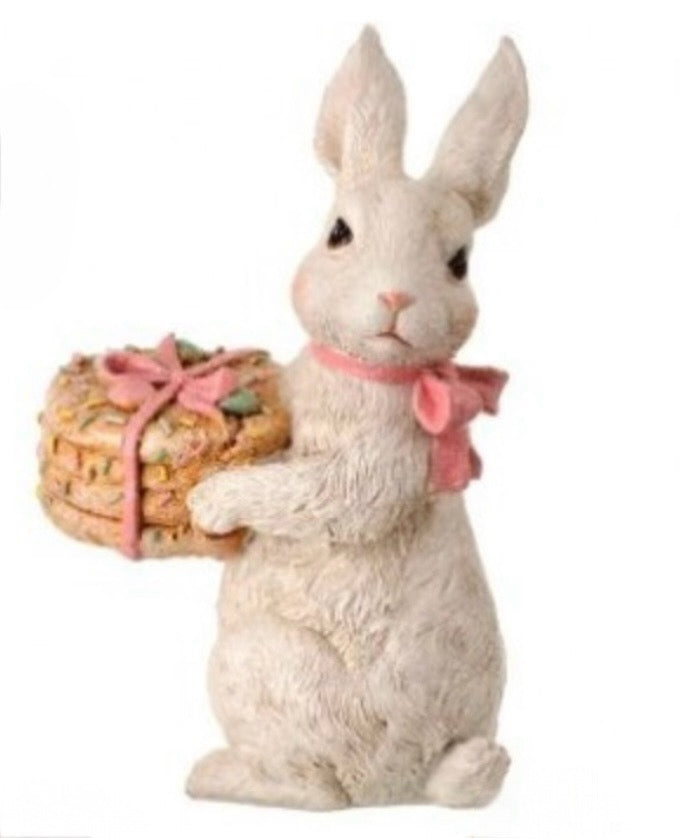 Sweet Treats Bunny Figurine – 6″ Resin Easter Bunny