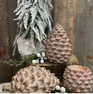 “Woodland Ember” – Standing Pinecone Resin Accent (6″)