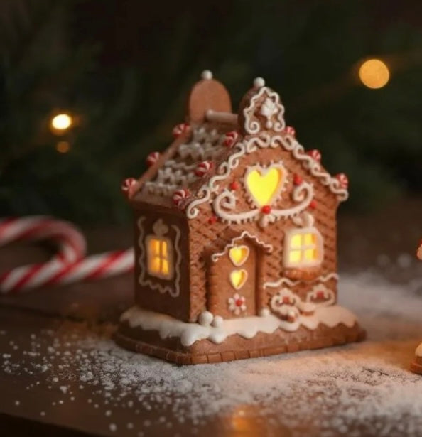 Gingerbread Village Cottages – 8.5" LED Lighted Christmas Houses by RAZ Imports (Choose A-Frame or Traditional)
