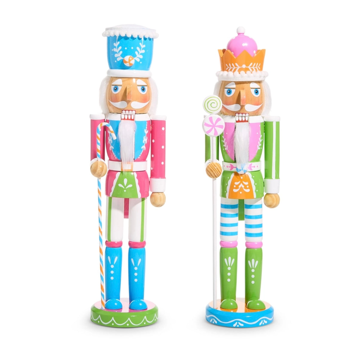 Pastel Nutcracker Figurine – Blue Hat or Pink Hat (15")