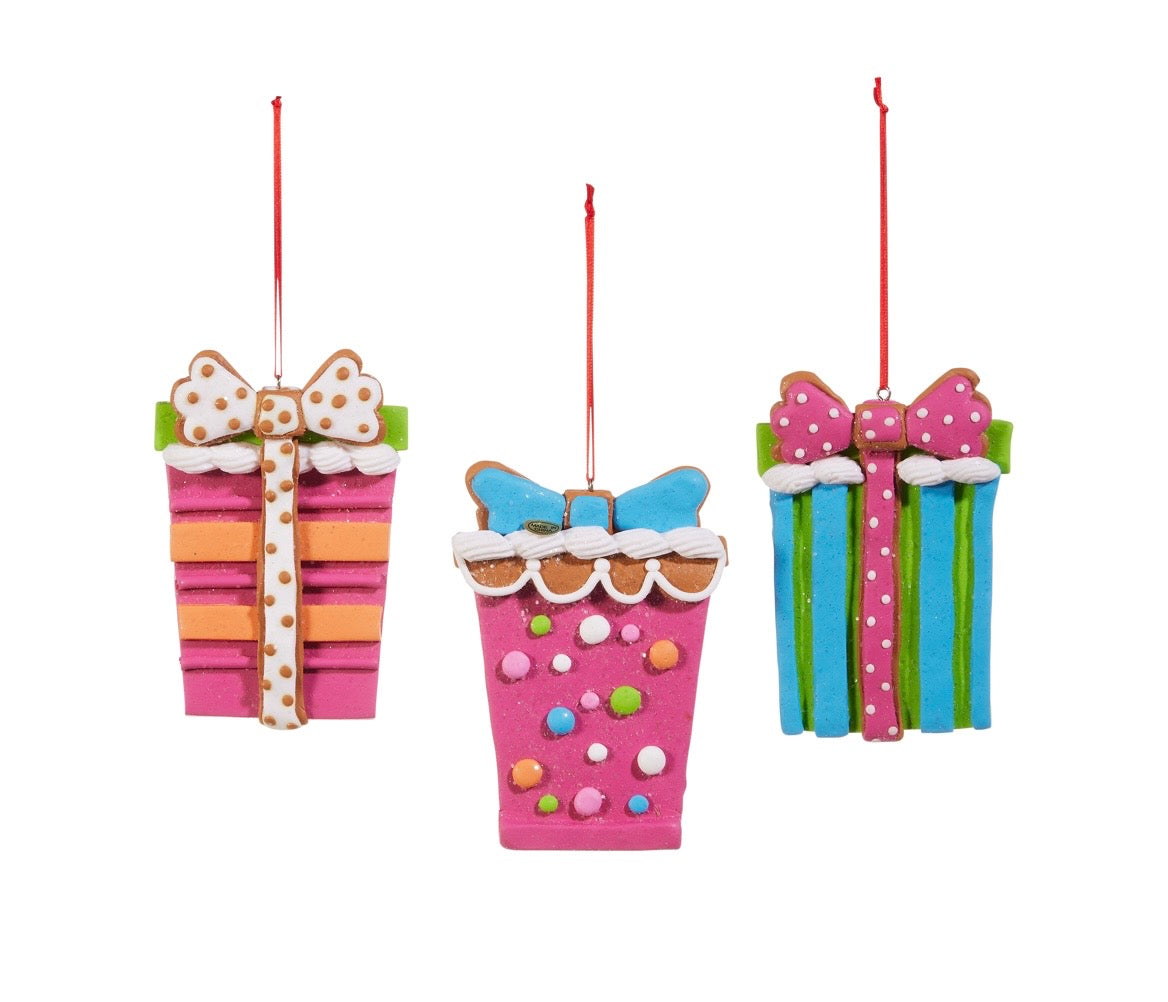 4.5″ Vivid Jolly Gingerbread Gifts Ornaments